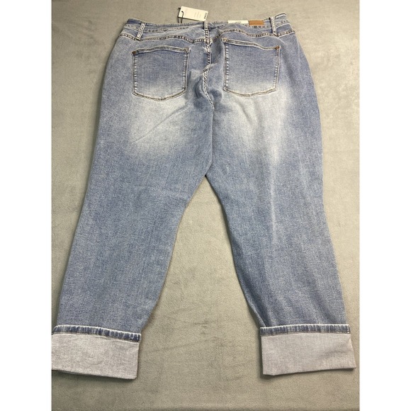 Judy Blue Jeans‎ Womens 24W Blue High Waist Boyfriend Stretch Cuff Denim JB88337 - Picture 2 of 14